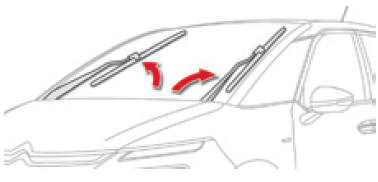 Position particulière de l'essuie-vitre avant