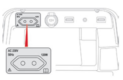 Une prise 230 v / 50 hz (puissance maxi :