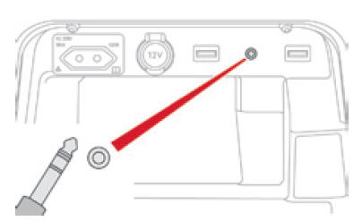 La prise jack est située dans le rangement