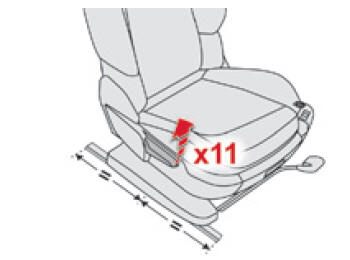 Siège passager réglé dans la position
